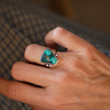 The Open Window Ring in Hubei Turquoise (Size 6) - Golden Road Crafted