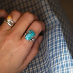 The Open Window Ring in Whitewater Turquoise (Size 8) - Golden Road Crafted