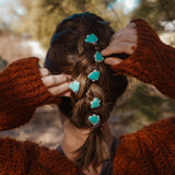 The Orbit Hair Twist in Tyrone Turquoise - Golden Road Crafted