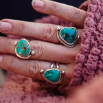 The Orbital Ring in Royston Turquoise (Size 6) - Golden Road Crafted