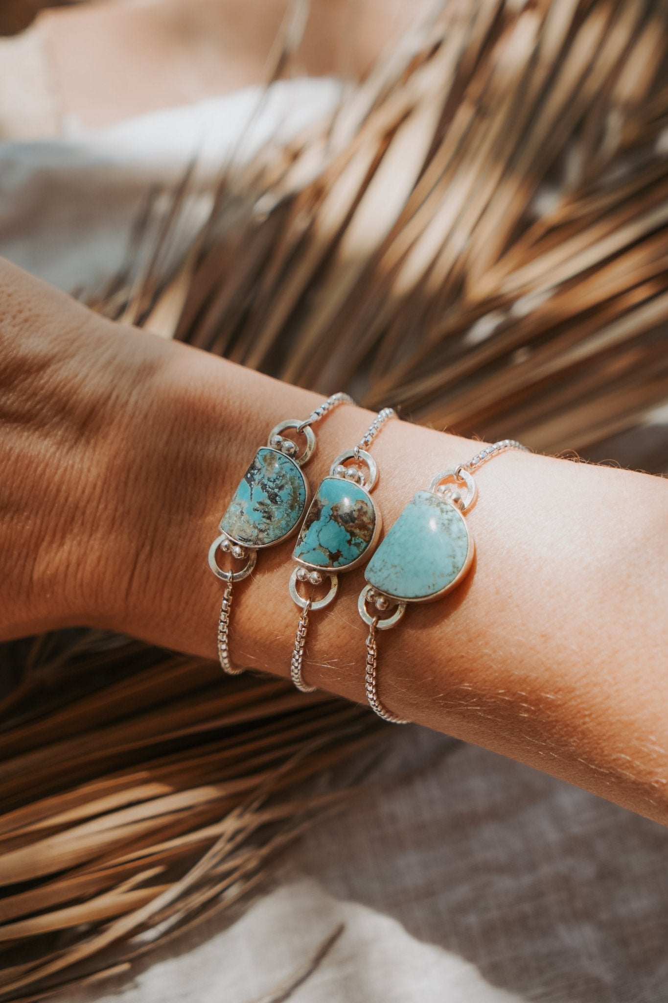 The Out West Adjustable Bracelet in Sandhill Turquoise - Golden Road Crafted