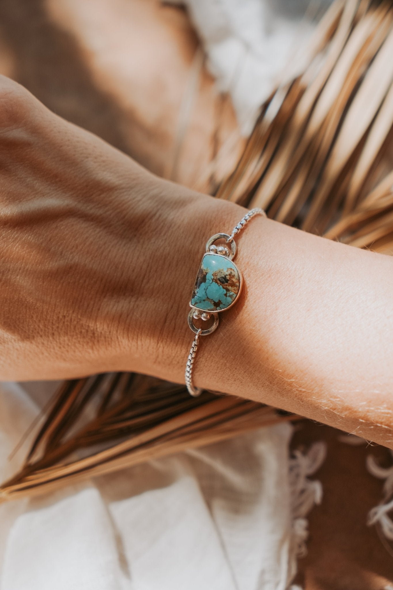The Out West Adjustable Bracelet in Sandhill Turquoise - Golden Road Crafted