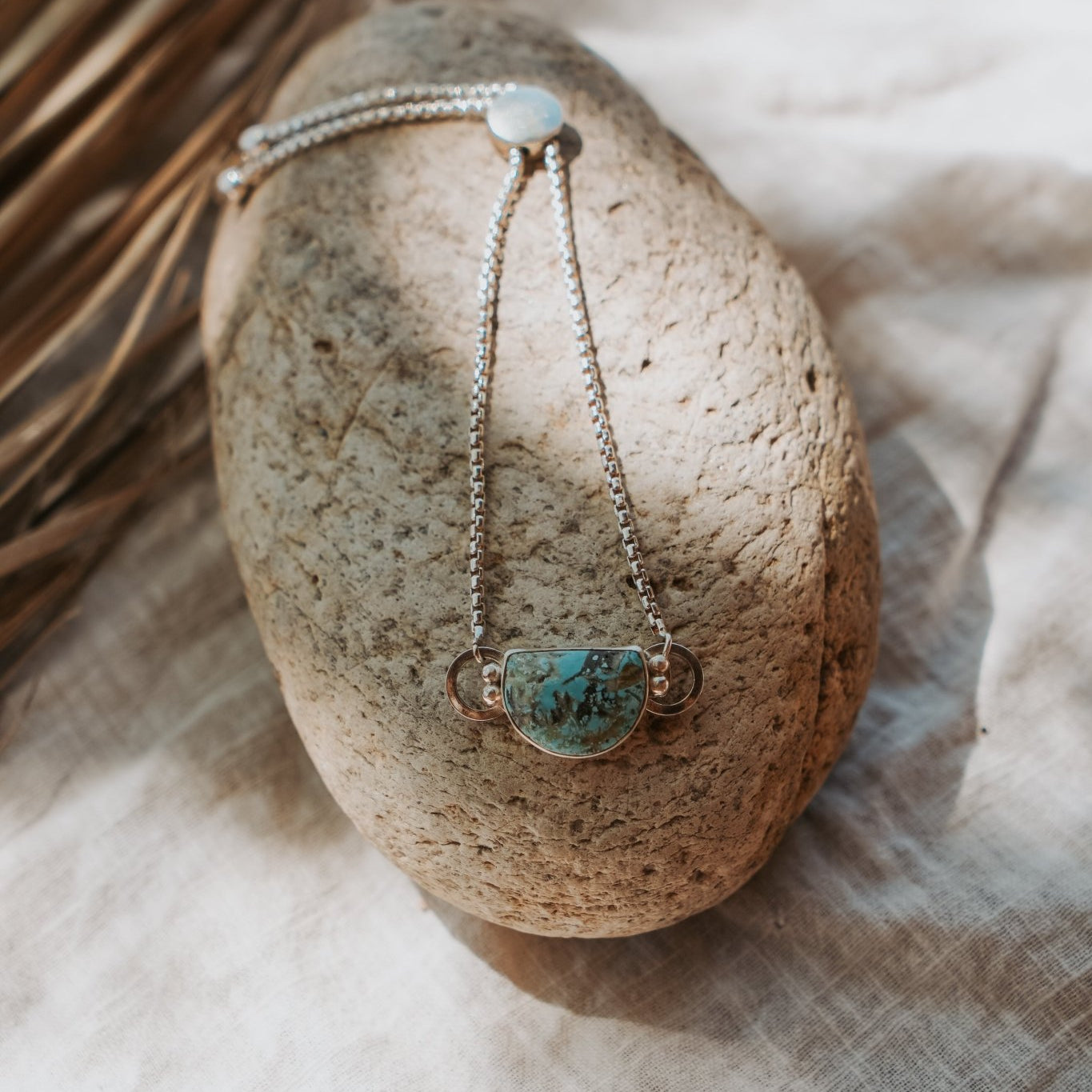 The Out West Adjustable Bracelet in Sandhill Turquoise - Golden Road Crafted