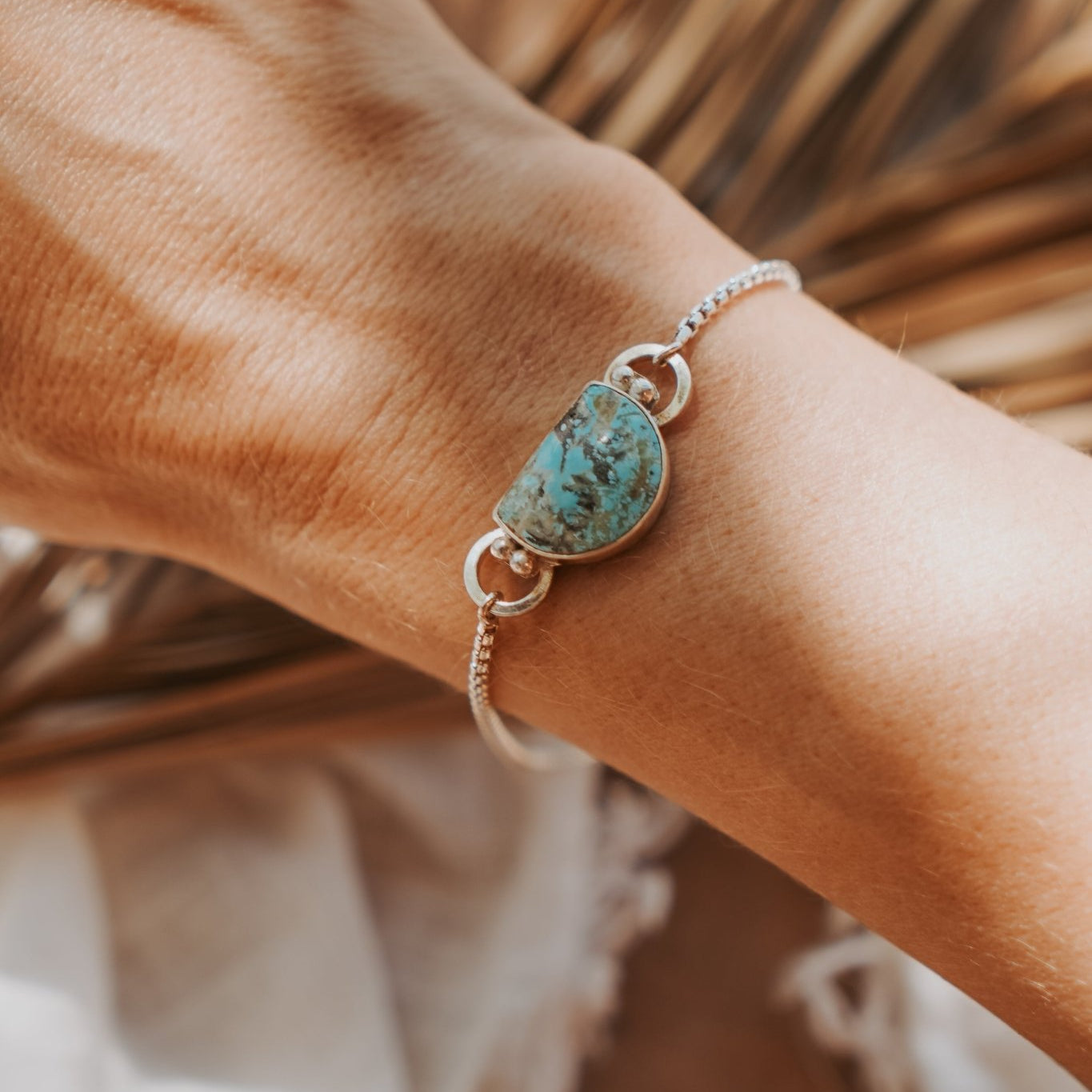 The Out West Adjustable Bracelet in Sandhill Turquoise - Golden Road Crafted