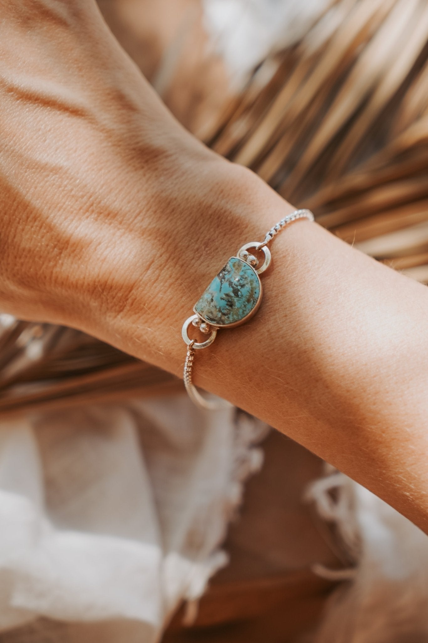 The Out West Adjustable Bracelet in Sandhill Turquoise - Golden Road Crafted