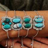 The Out West Bracelet in Carico Lake Turquoise - Golden Road Crafted