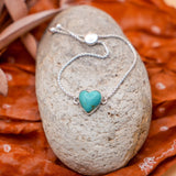 The Out West Bracelets in Chilean Turquoise Hearts - Golden Road Crafted