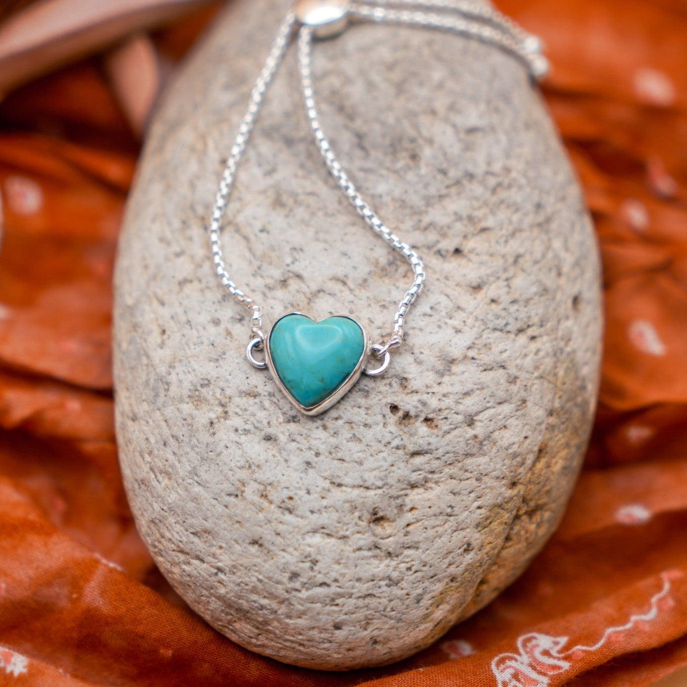 The Out West Bracelets in Chilean Turquoise Hearts - Golden Road Crafted