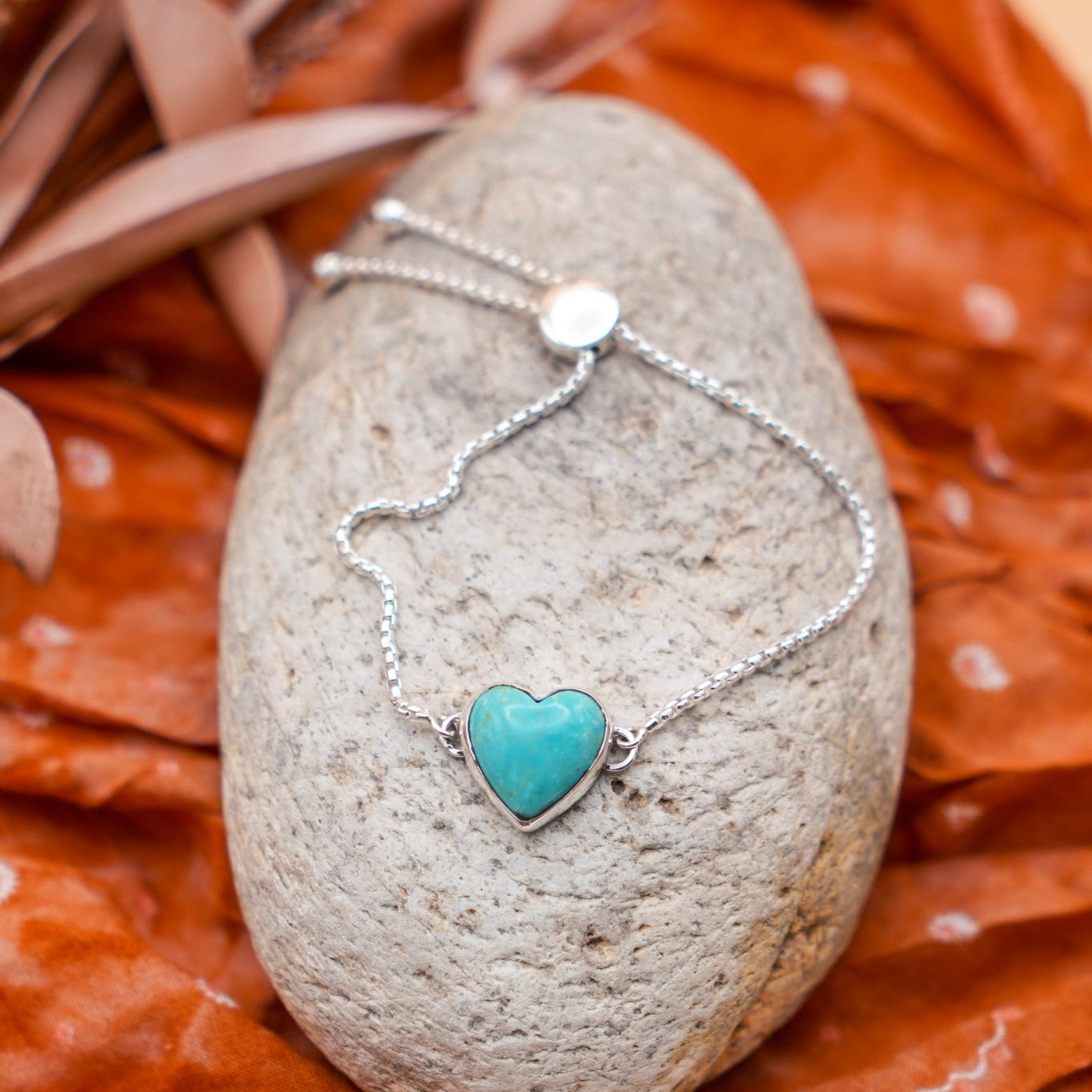 The Out West Bracelets in Chilean Turquoise Hearts - Golden Road Crafted