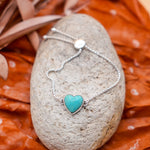 The Out West Bracelets in Chilean Turquoise Hearts - Golden Road Crafted