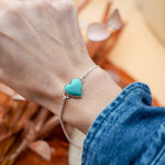 The Out West Bracelets in Chilean Turquoise Hearts - Golden Road Crafted