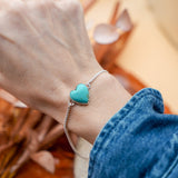The Out West Bracelets in Chilean Turquoise Hearts - Golden Road Crafted