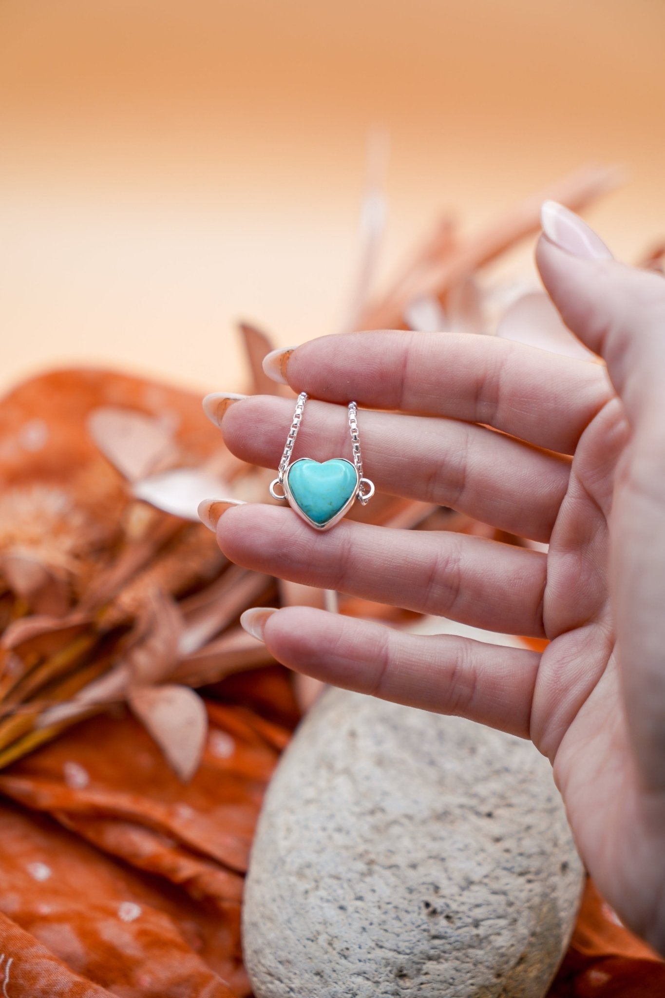The Out West Bracelets in Chilean Turquoise Hearts - Golden Road Crafted