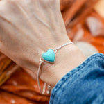 The Out West Bracelets in Chilean Turquoise Hearts - Golden Road Crafted