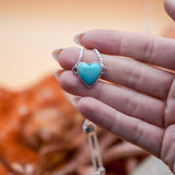The Out West Bracelets in Chilean Turquoise Hearts - Golden Road Crafted