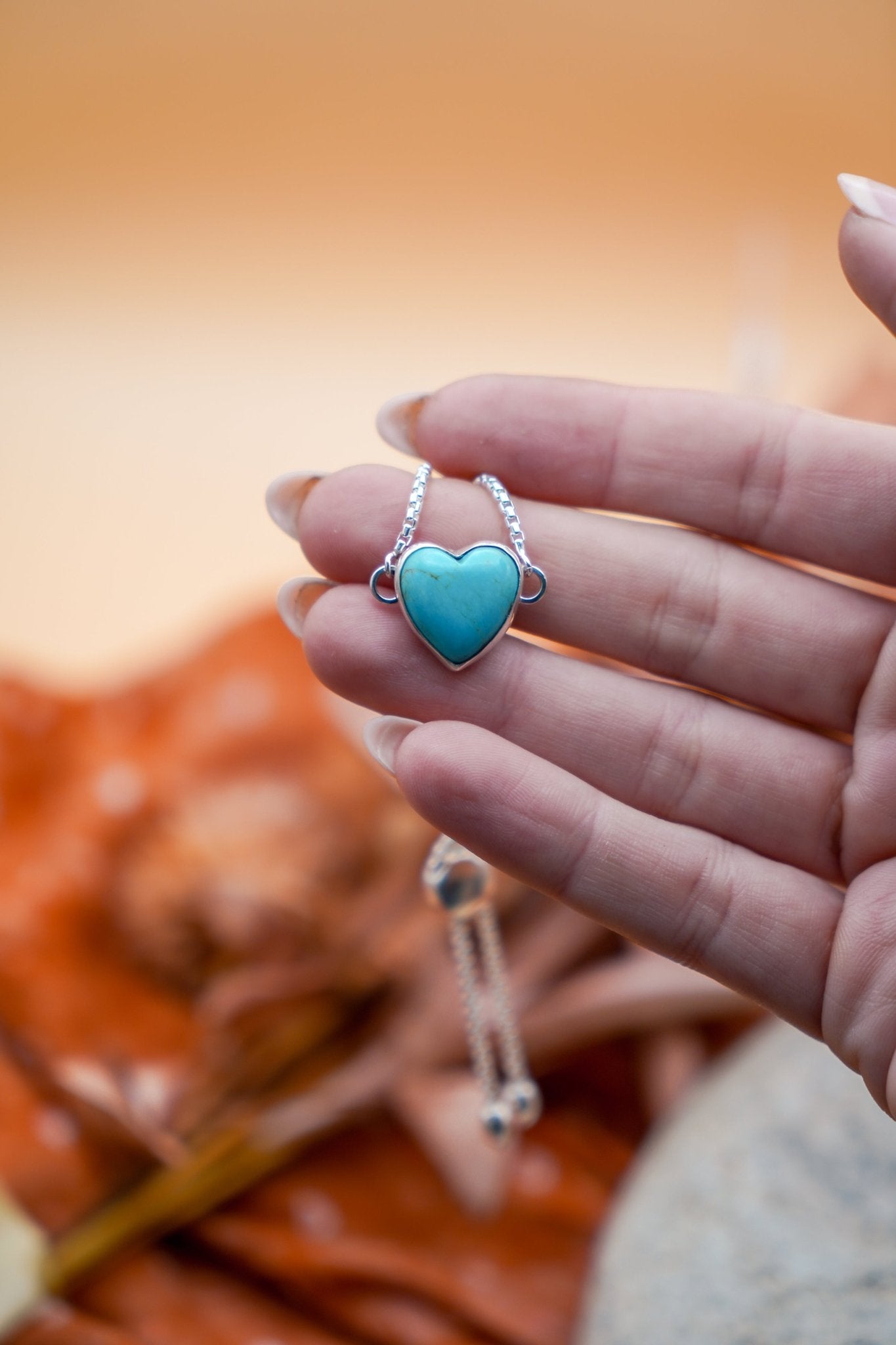 The Out West Bracelets in Chilean Turquoise Hearts - Golden Road Crafted