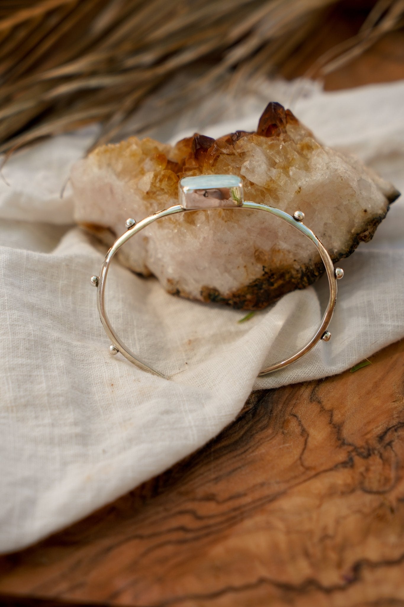 The Passenger Stacking Cuff in Larimar - Golden Road Crafted