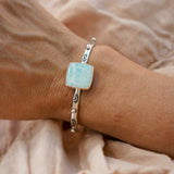 The Passenger Stacking Cuff in Larimar - Golden Road Crafted