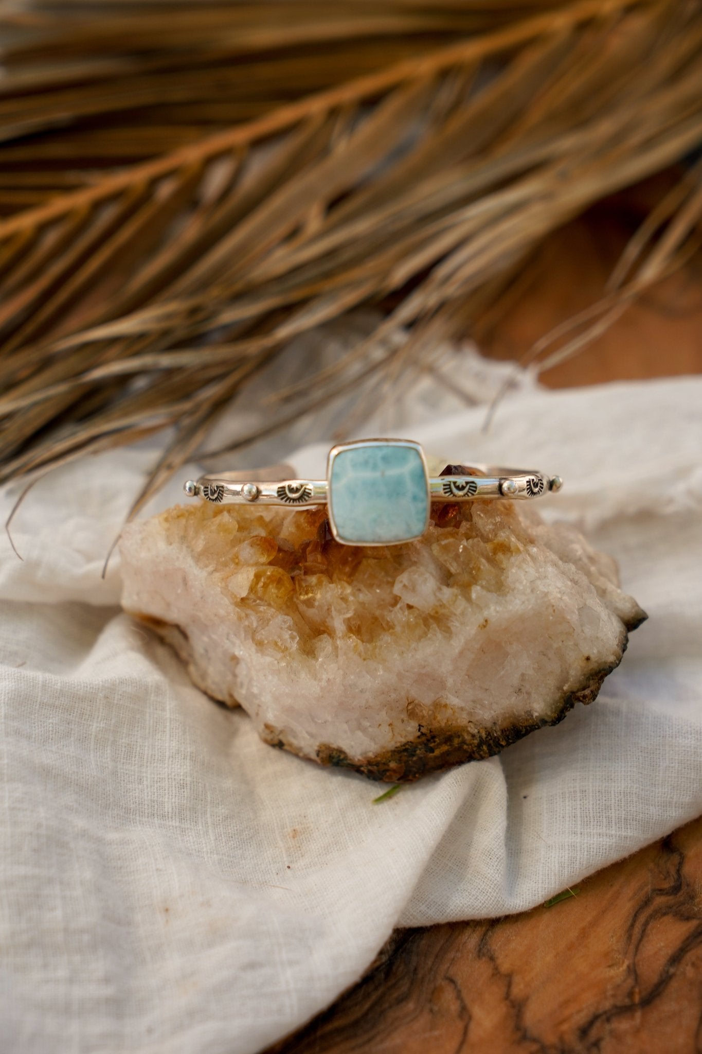 The Passenger Stacking Cuff in Larimar - Golden Road Crafted