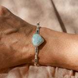 The Passenger Stacking Cuff in Larimar - Golden Road Crafted