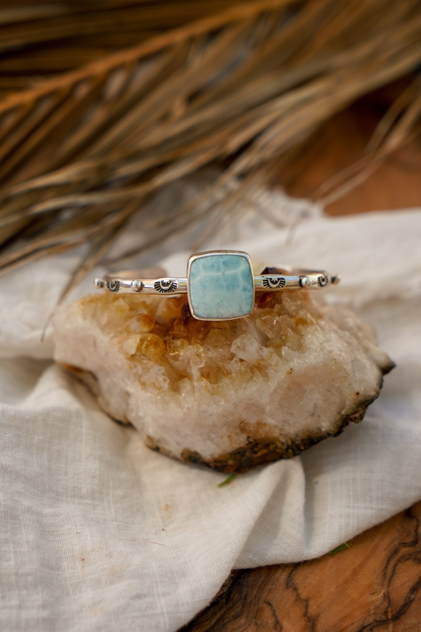 The Passenger Stacking Cuff in Larimar - Golden Road Crafted