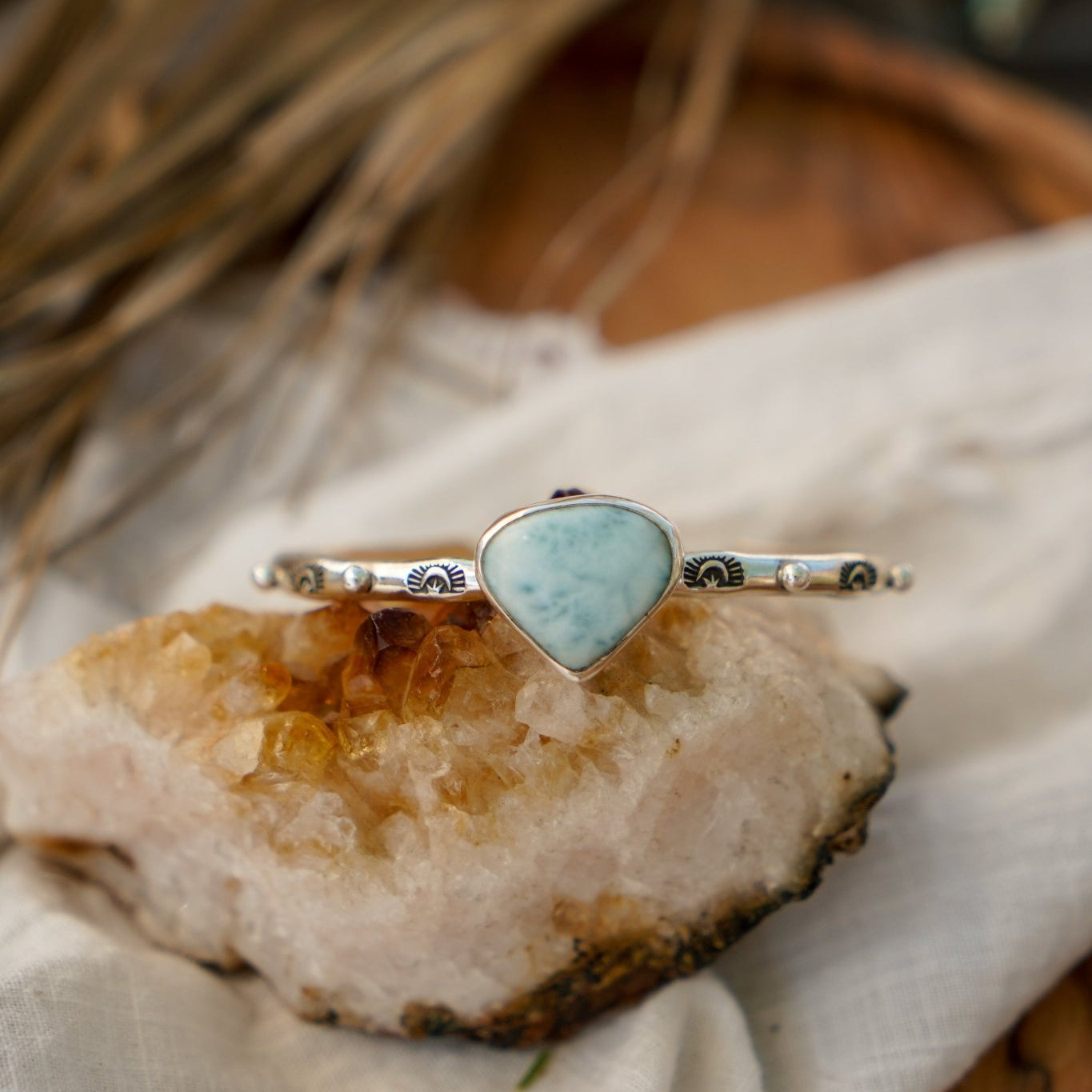 The Passenger Stacking Cuff in Larimar - Golden Road Crafted