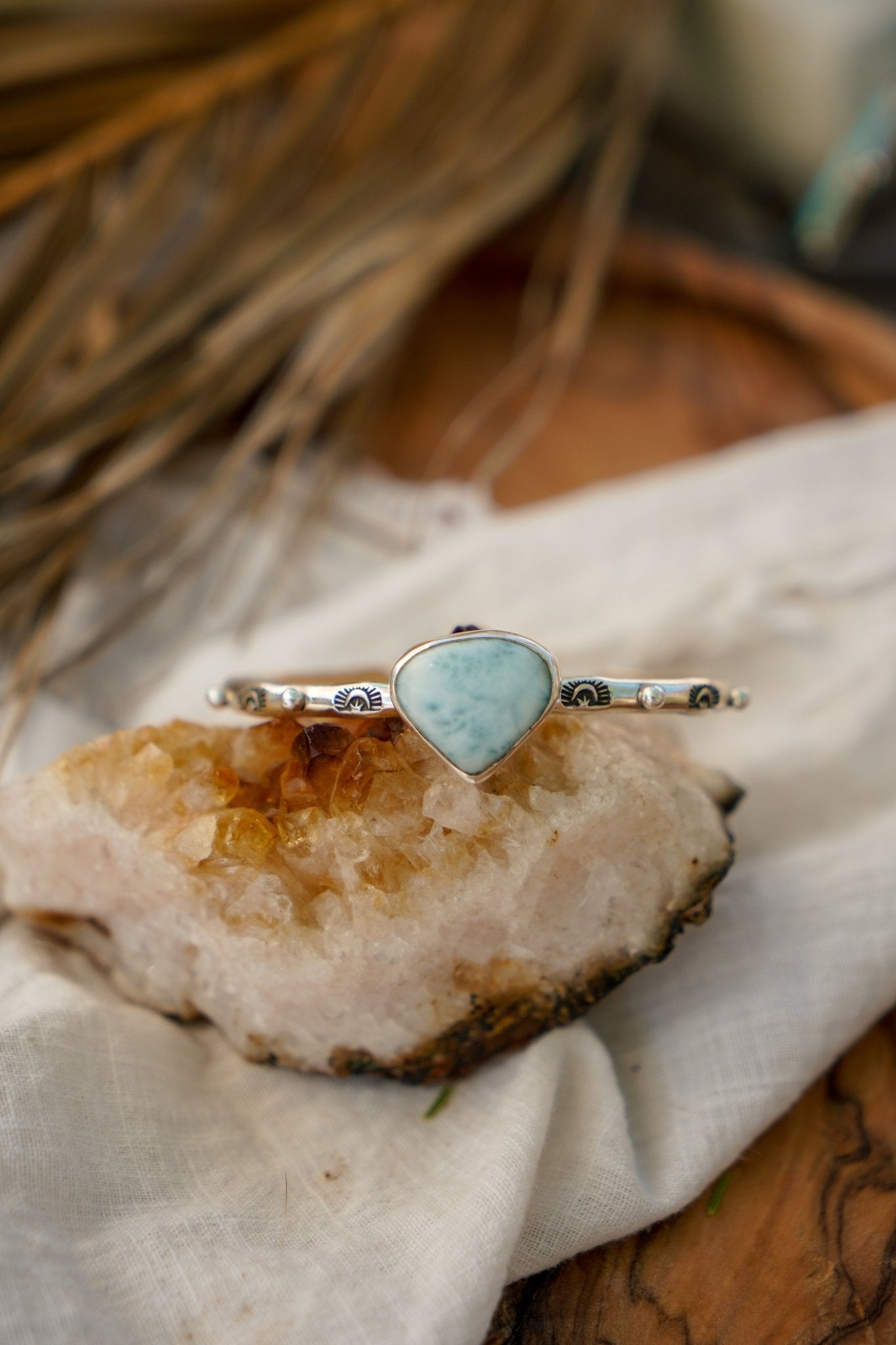 The Passenger Stacking Cuff in Larimar - Golden Road Crafted