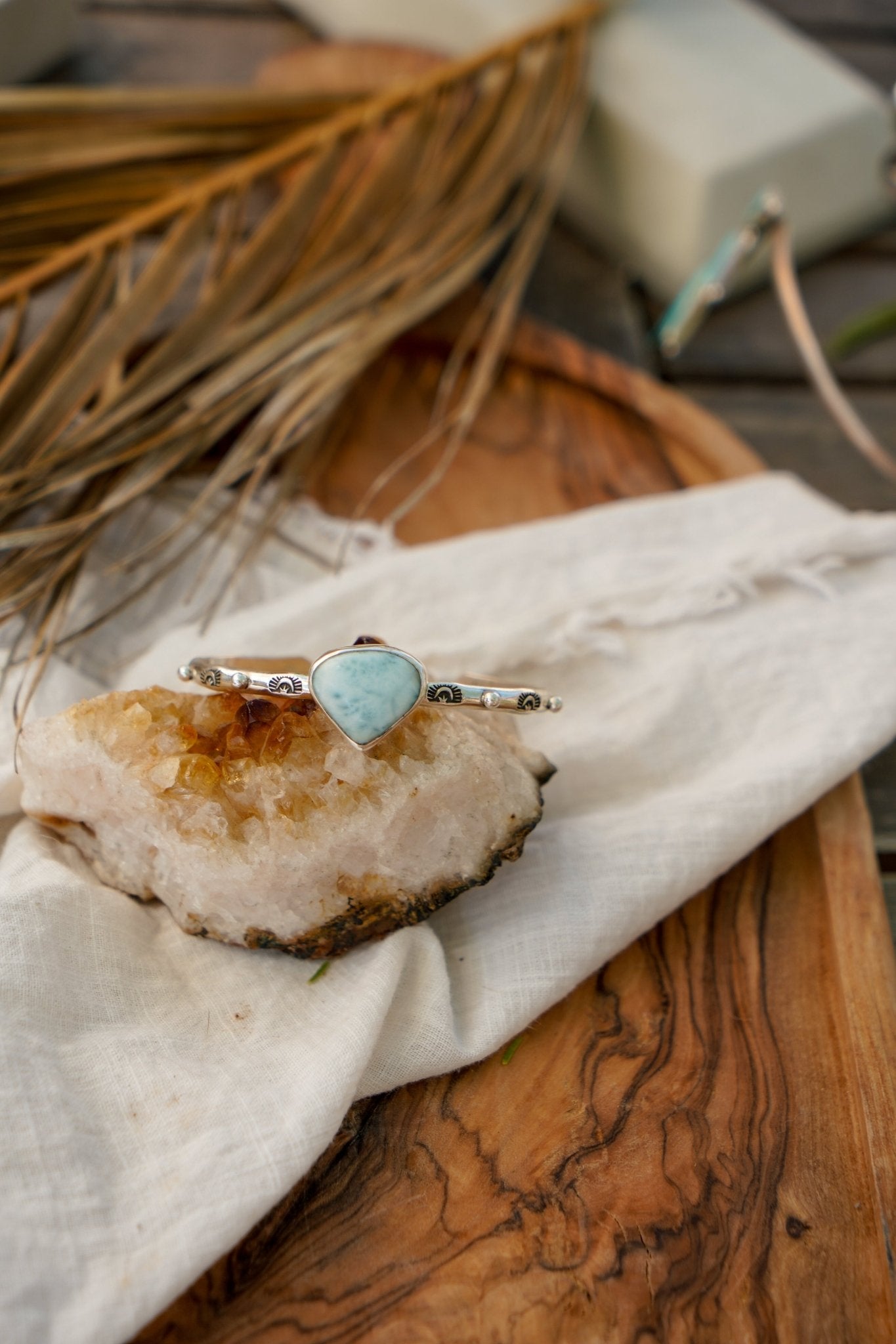 The Passenger Stacking Cuff in Larimar - Golden Road Crafted