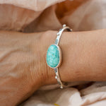 The Passenger Stacking Cuff in Whitewater Turquoise - Golden Road Crafted