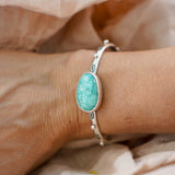The Passenger Stacking Cuff in Whitewater Turquoise - Golden Road Crafted