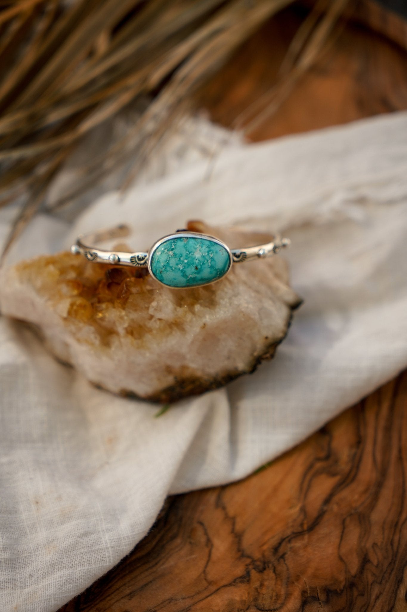 The Passenger Stacking Cuff in Whitewater Turquoise - Golden Road Crafted