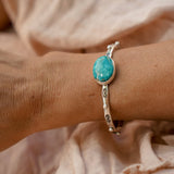 The Passenger Stacking Cuff in Whitewater Turquoise - Golden Road Crafted
