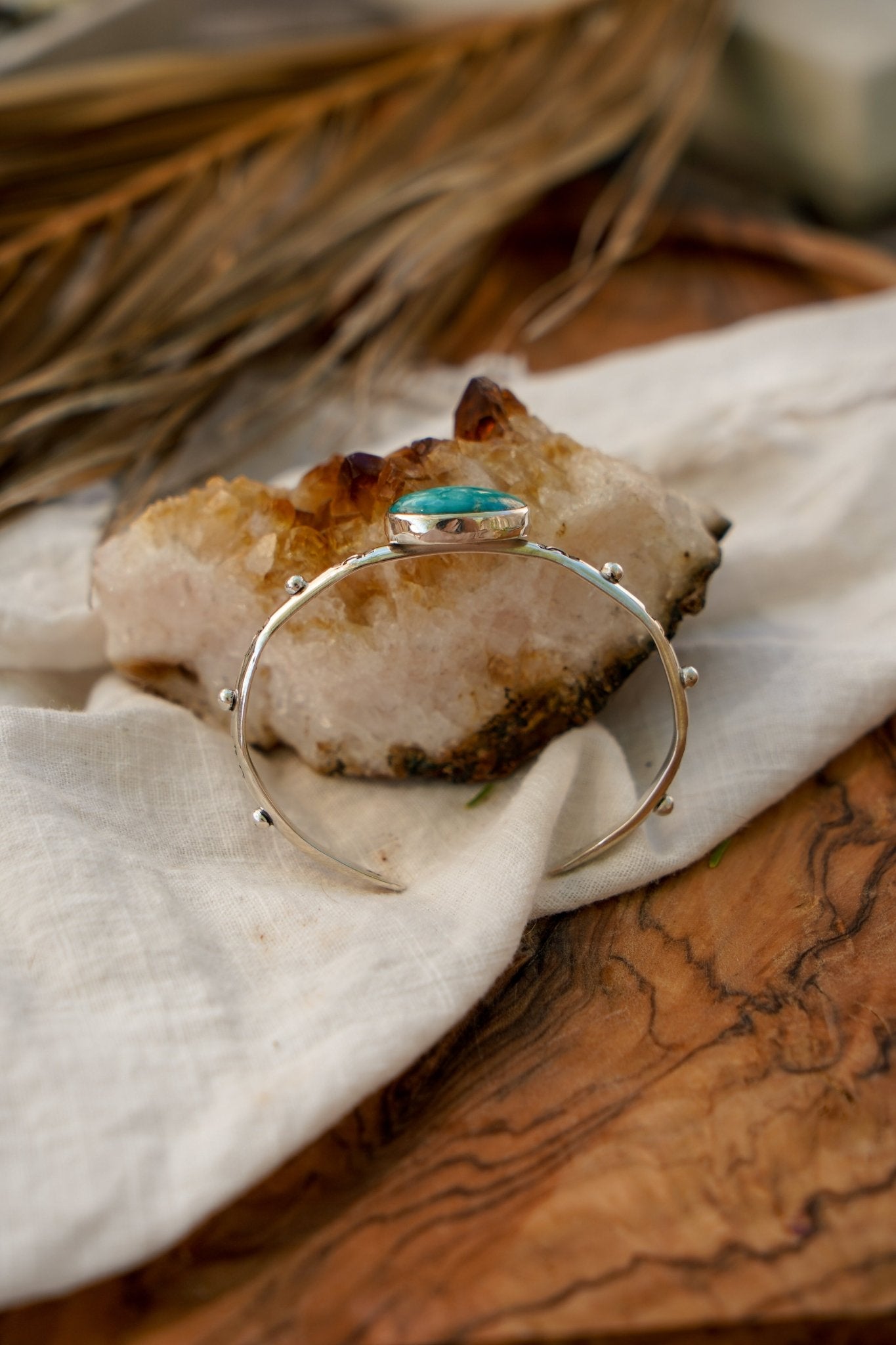 The Passenger Stacking Cuff in Whitewater Turquoise - Golden Road Crafted