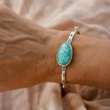 The Passenger Stacking Cuff in Whitewater Turquoise - Golden Road Crafted