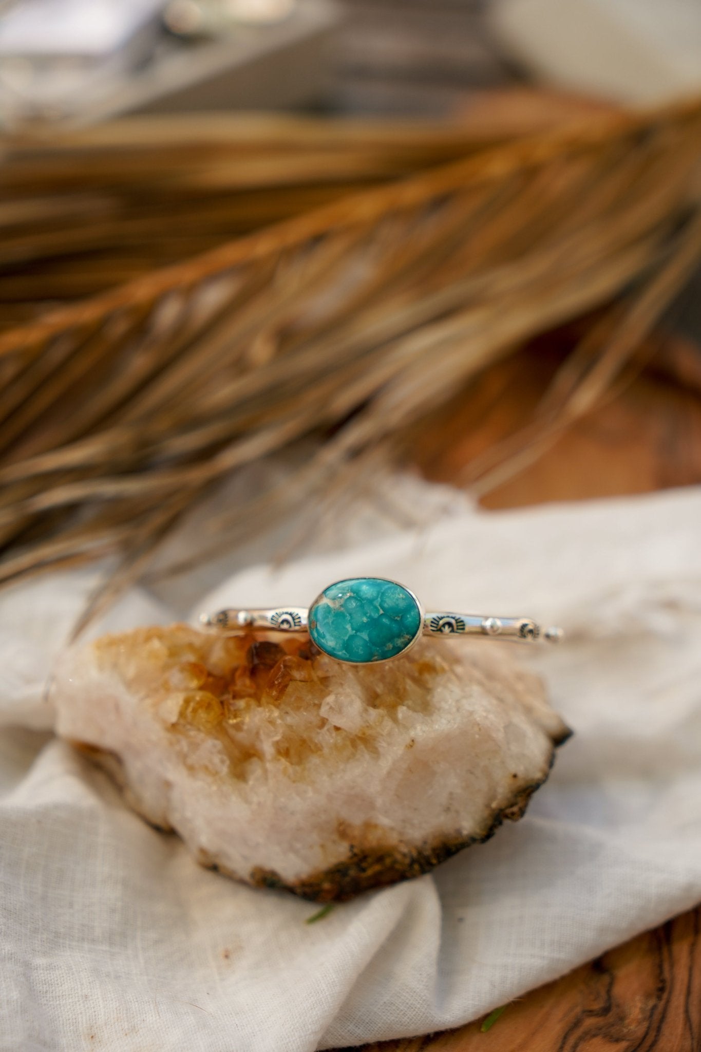 The Passenger Stacking Cuff in Whitewater Turquoise - Golden Road Crafted