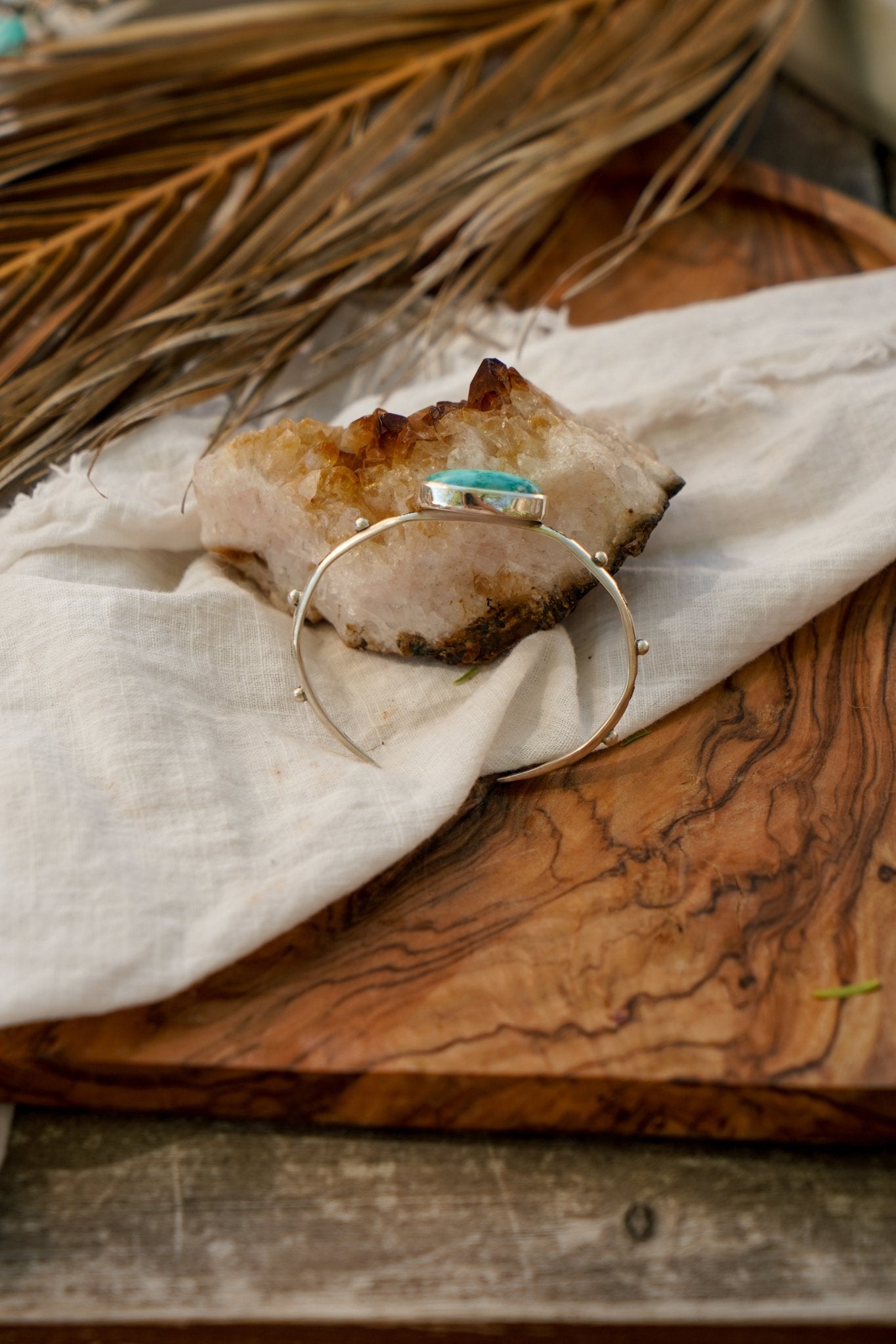 The Passenger Stacking Cuff in Whitewater Turquoise - Golden Road Crafted