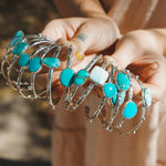 The Passenger Stacking Cuff in Whitewater Turquoise - Golden Road Crafted