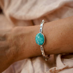 The Passenger Stacking Cuff in Whitewater Turquoise - Golden Road Crafted