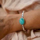 The Passenger Stacking Cuff in Whitewater Turquoise - Golden Road Crafted