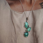 The Prickly Pear Pendant in Royston Turquoise - Golden Road Crafted
