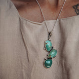 The Prickly Pear Pendant in Royston Turquoise - Golden Road Crafted