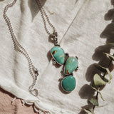 The Prickly Pear Pendant in Royston Turquoise - Golden Road Crafted