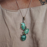 The Prickly Pear Pendant in Royston Turquoise - Golden Road Crafted
