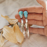 The Rain Drop Hoops in Golden Hills Turquoise - Golden Road Crafted