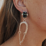 The Rainbow Relic Earrings in Blackjack Turquoise - Golden Road Crafted