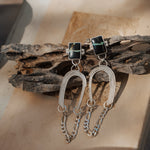 The Rainbow Relic Earrings in Blackjack Turquoise - Golden Road Crafted