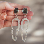 The Rainbow Relic Earrings in Blackjack Turquoise - Golden Road Crafted