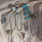The Rainbow Relic Earrings in Blackjack Turquoise - Golden Road Crafted