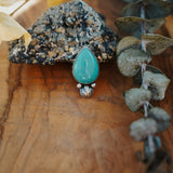 The Raindrop Ring in Carico Lake Turquoise (Size 6.5) - Golden Road Crafted