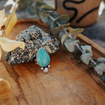 The Raindrop Ring in Carico Lake Turquoise (Size 7) - Golden Road Crafted